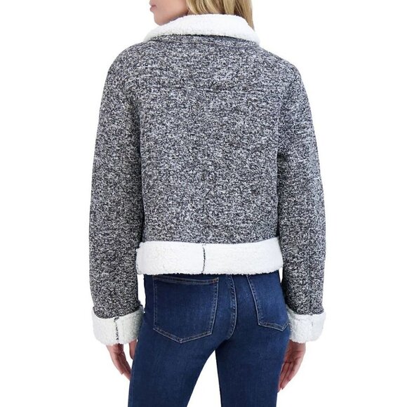 NWT OOKIE & LALA Women's Size S Faux Fur Shearling Heathered Jacket - Picture 4 of 15